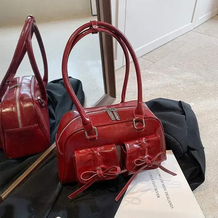 Vintage femmes affaires sacs à bandoulière Simple dames trajet sac fourre-tout en cuir Pu femme sous les bras sac