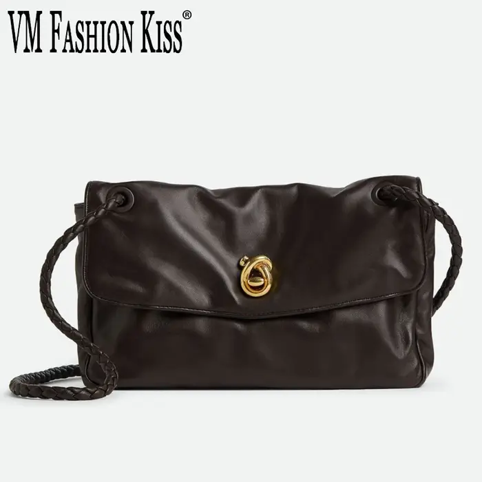 VM FASHIO NKISS Sac sous les bras pour femme Sac à bandoulière semi-abatte de couleur unie Sac