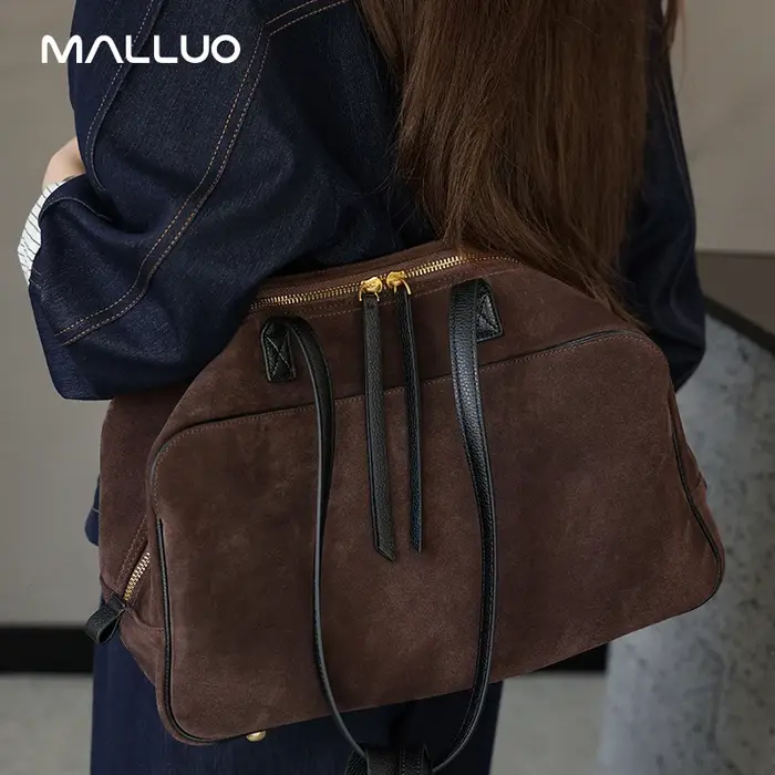 Dames décontracté doux daim peau de vache sacs à main femmes givré en cuir de vache sac à bandoulièr