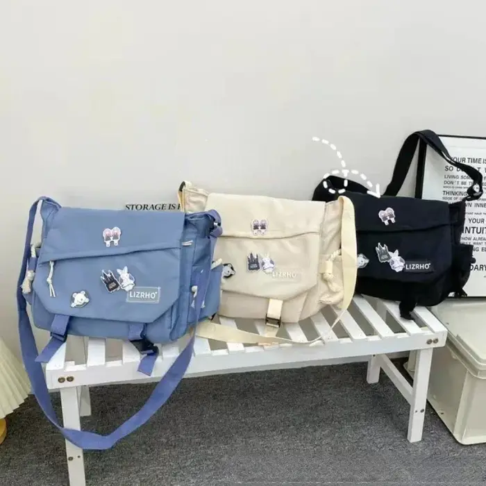Sac messager sacs à main japonais école coréenne unique épaule fille étudiant Hong Kong Style rétro grande capacité postier femmes