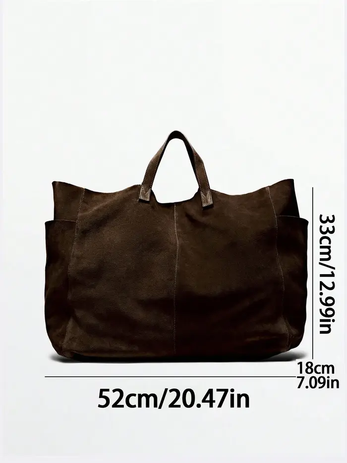 Grand sac à main en daim pour femme, sac à main, sac à bandoulière souple de grande capacité, sac fo
