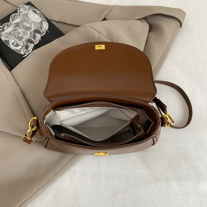Petit sac fourre-tout élégant en cuir PU pour femmes