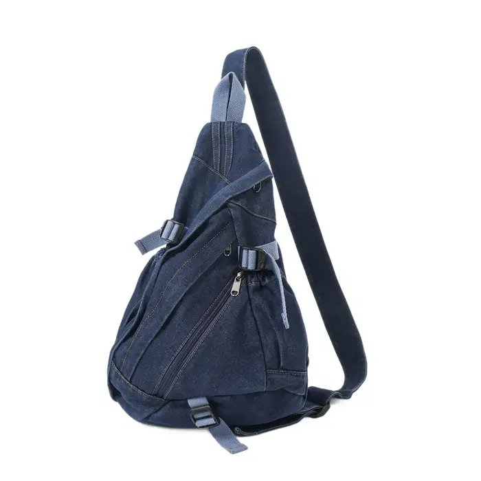 Sac à bandoulière en denim délavé vintage pour homme et femme