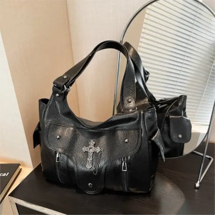 Sac fourre-tout rétro croisé pour femmes