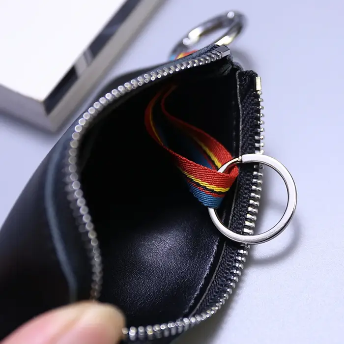 Mini sac à main pour hommes portefeuille femmes en cuir véritable fermeture éclair marque courte dame petit étui à clés