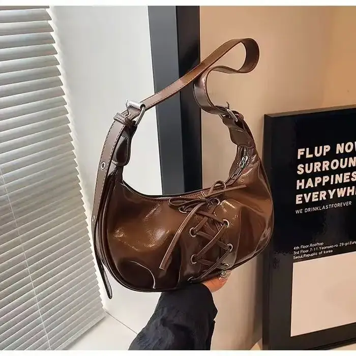 Sac à nœud en PU unique à lacets pour femme