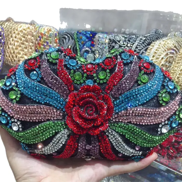 Sac de dîner en métal et diamant pour robe de Banquet pour dames