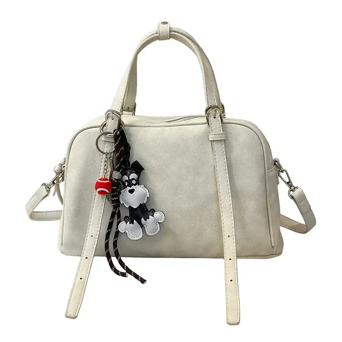 Sac à main de luxe pour trajets quotidiens, grande capacité, sac bowling en cuir, style urbain minim
