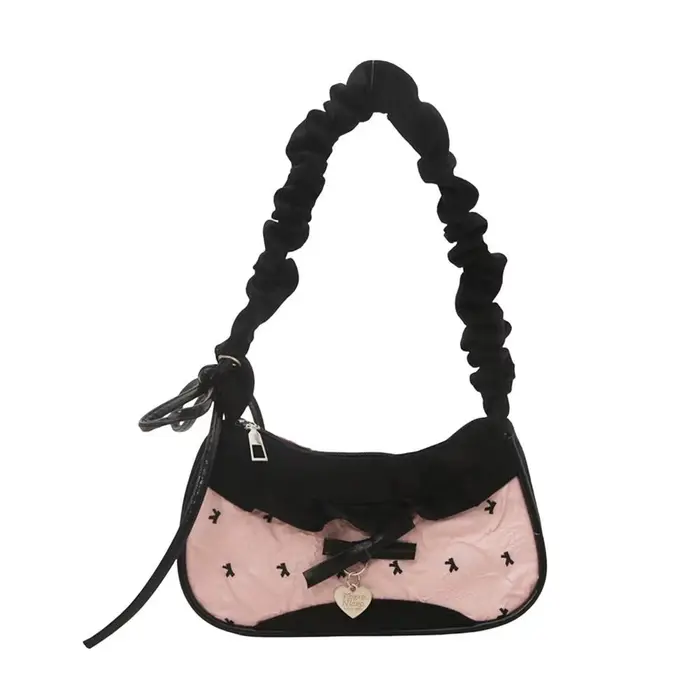 Sac à main en dentelle pour femmes, sac à main extensible avec sangle d'épaule simple, sous les bras