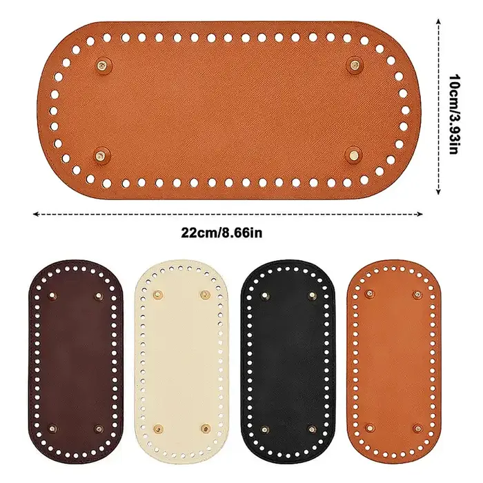 Base de sac en cuir PU 22x10cm pour sac tricoté