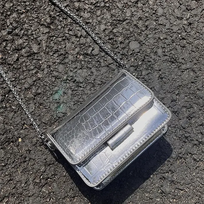 Sac à bandoulière Vintage argenté Chic pour femmes