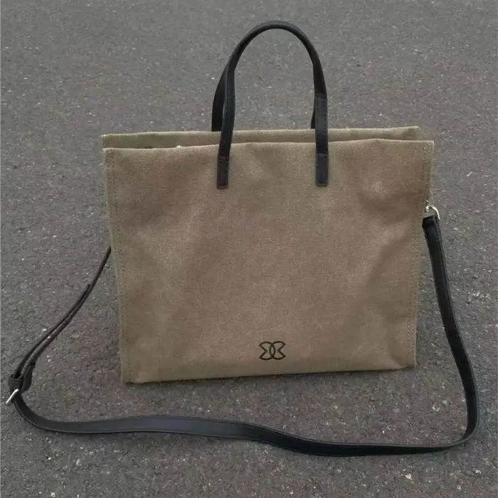 Sac fourre-tout minimaliste kaki pour femmes