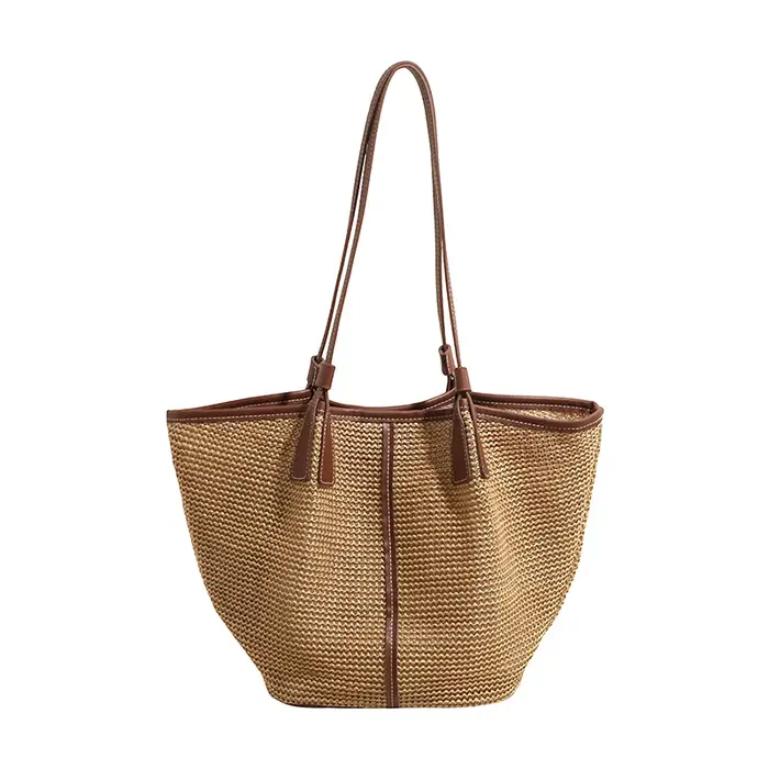 Sac fourre-tout en cuir tressé grande capacité pour femme