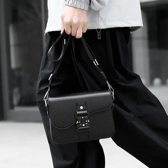 Sac bandoulière élégant pour homme haut de gamme en cuir PU