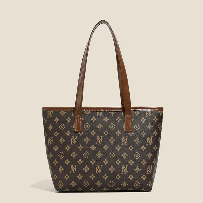 Sac à main Mama - Sac à bandoulière polyvalent en cuir souple à carreaux avec grande capacité - Idéal pour les trajets