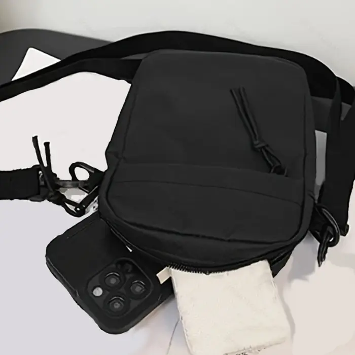 Sac à bandoulière unisexe de couleur unie