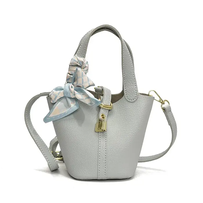 Sac seau élégant haut de gamme à motif litchi, tendance et populaire, pour femme, sac à bandoulière 