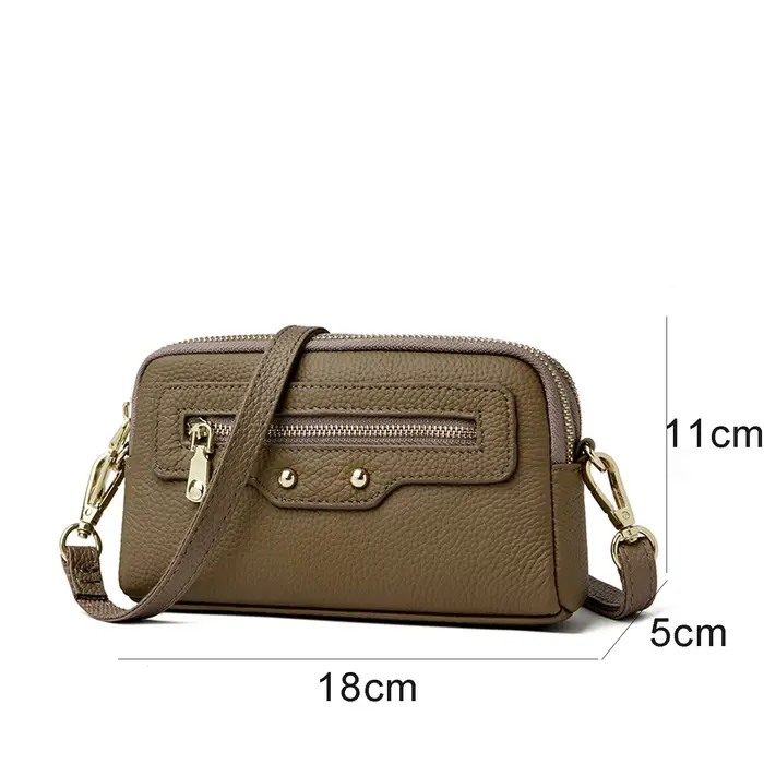Sac fourre-tout décontracté pour femme en cuir véritable, mini sac à bandoulière de luxe inspiré de