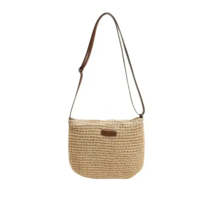 Sac en paille tressé, bandoulière unique