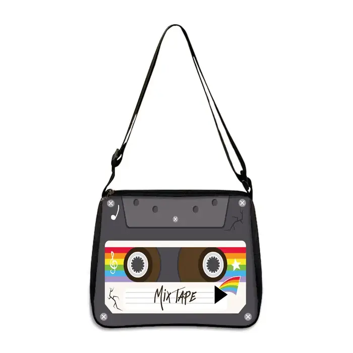 Sac à Main à Bandoulière avec Impression de Magnétophone