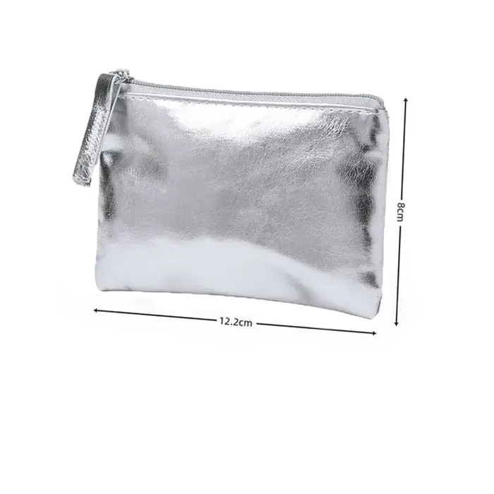Mini portefeuille en cuir PU, porte-monnaie fin avec porte-clés, poche transparente à fermeture écla