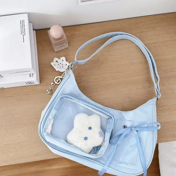 Y2k Harajuku sac à bandoulière femmes coréen Transparent Ita sac école sac