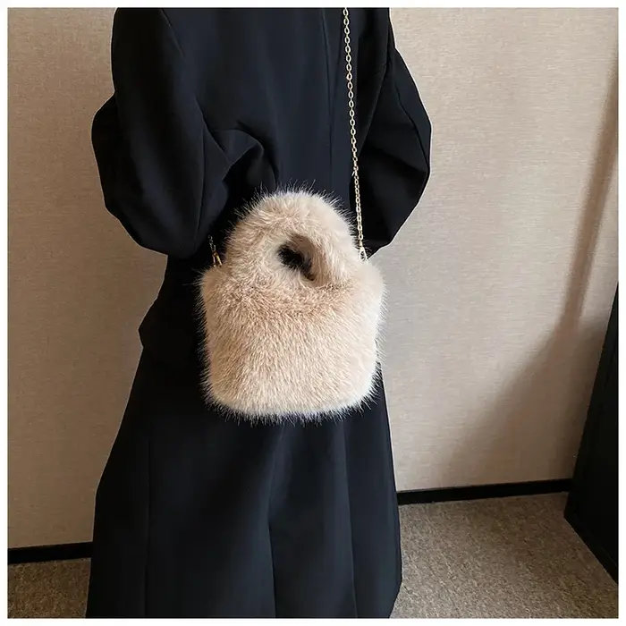 Sac à Main de Luxe en Fausse Fourrure pour Femme
