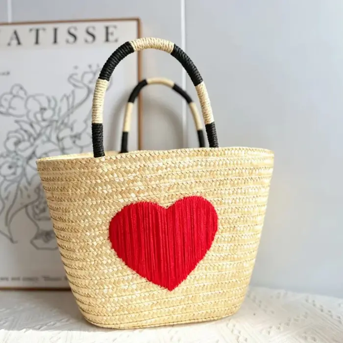 Sac de plage brodé cerise et citron