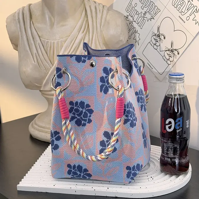 Sac fourre-tout tissé de grande capacité pour femmes