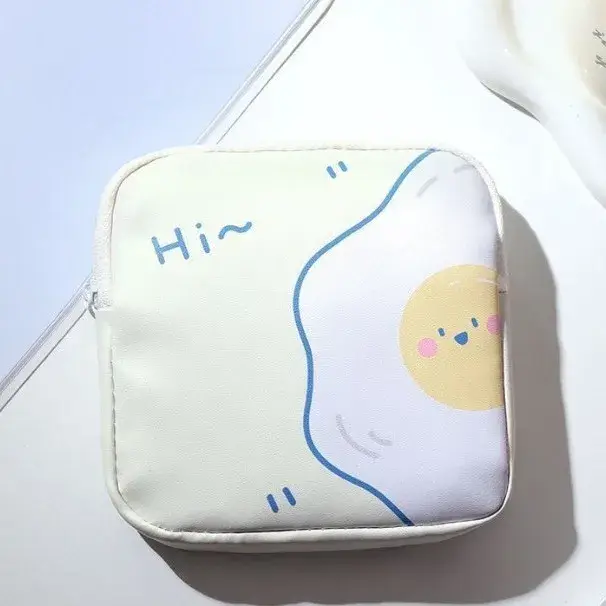 Sac de rangement pour serviettes de tante, dessin animé mignon étudiant fille serviette hygiénique s