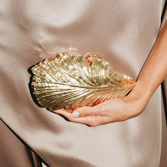 Nouveau Sac de Soirée Feuille d'Or pour Femme