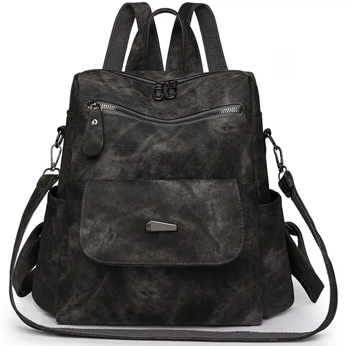 Sac à dos en cuir monochrome pour femme