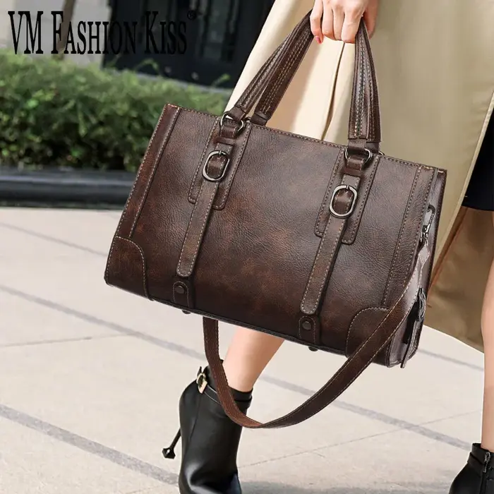 Sac à main rétro marron pour femmes