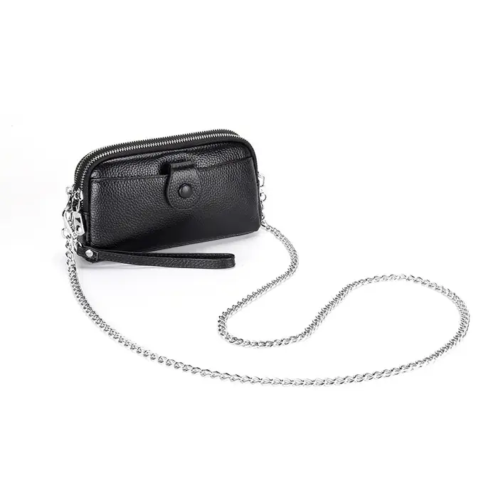 Pochette en cuir véritable pour femme