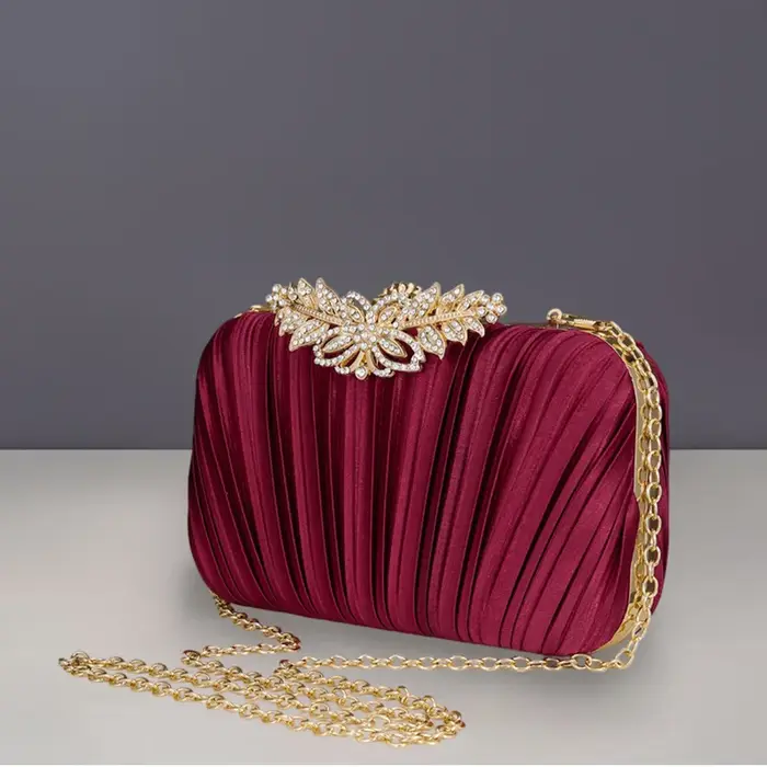 Nouvelle pochette de soirée plissée haut de gamme pour femme