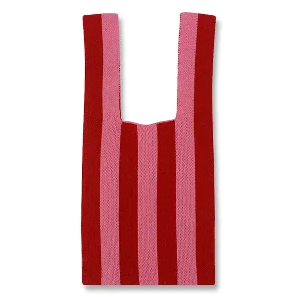 Mode coréenne gilet fourre-tout sacs doux coloré tricoté sac à main contraste rayure pliable