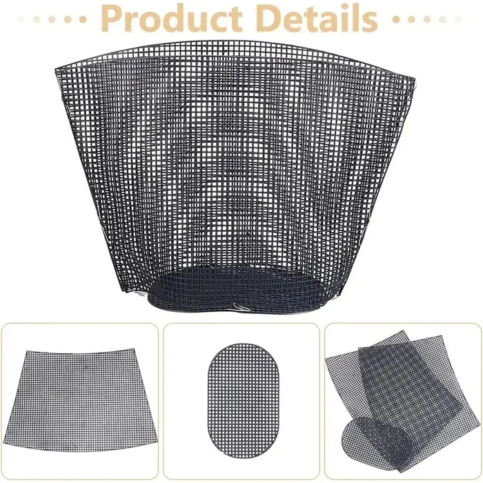 Accessoires pour sacs à main : Tissu maillé en plastique durable noir et blanc