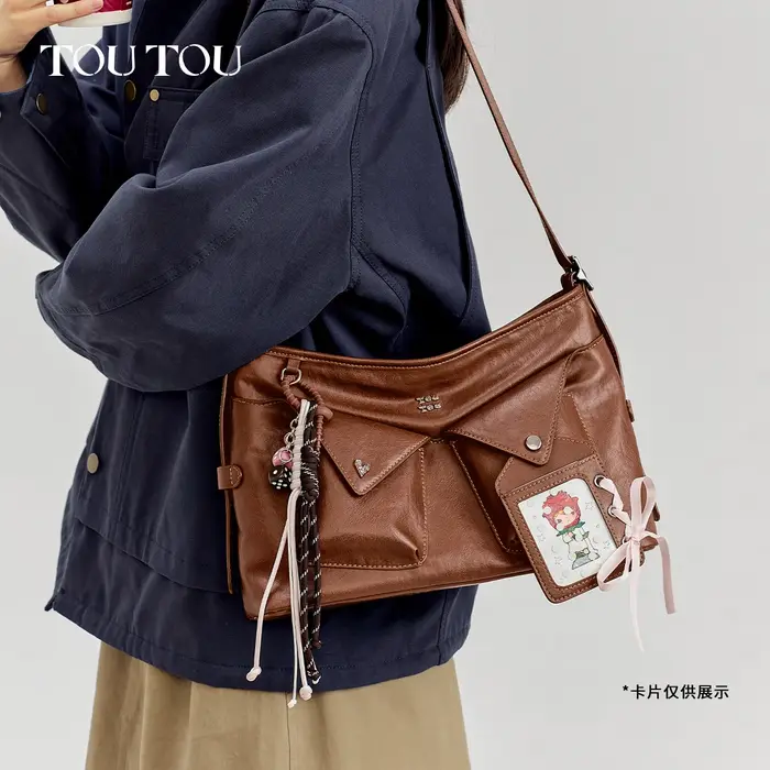 Sac à bandoulière toutou en cuir PU, tendance y2k, sac fourre-tout en dentelle Sweet Cool, sac Ita a
