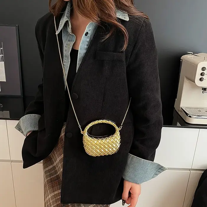 Sac de soirée doré, sacs à main et sac à main de luxe de styliste