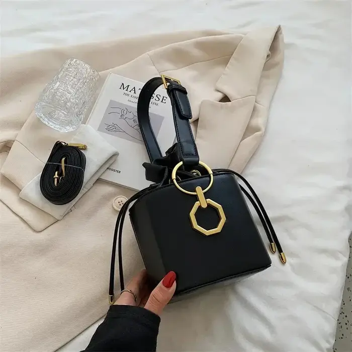 Sacs seau chics pour femmes, sac à bandoulière en cuir Pu de haute qualité avec cordon de serrage, t