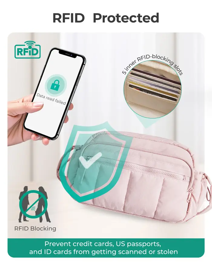 BAGSMART sac à bandoulière décontracté sac pour femme Anti-vol sac à main de voyage moyen matelassé sacs