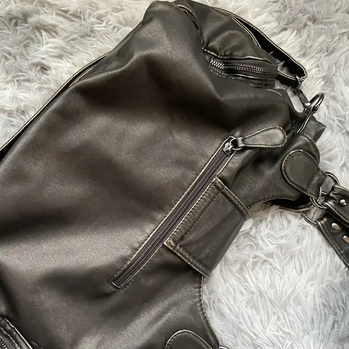 Sac bandoulière multi-poches Angle Kiss Vintage Y2K pour femme en cuir PU