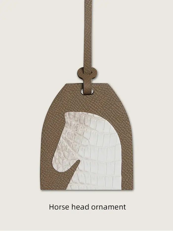 Breloque de sac en cuir fait main en forme de tête de cheval