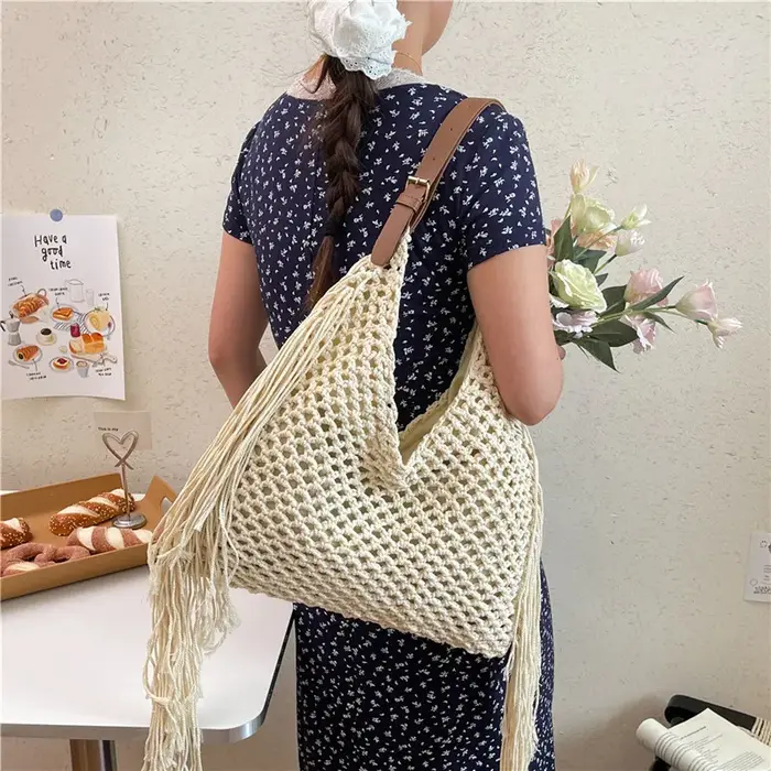 Sac de plage en paille pour femme