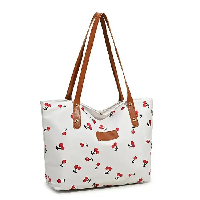 Sac fourre-tout grande capacité à motif cerise