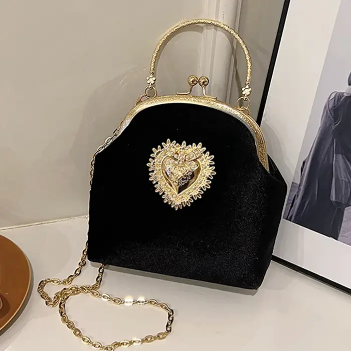 Sac à bandoulière en velours de luxe pour femmes