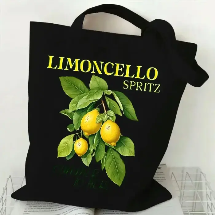 Sac fourre-tout en toile La Dolce Vita au citron
