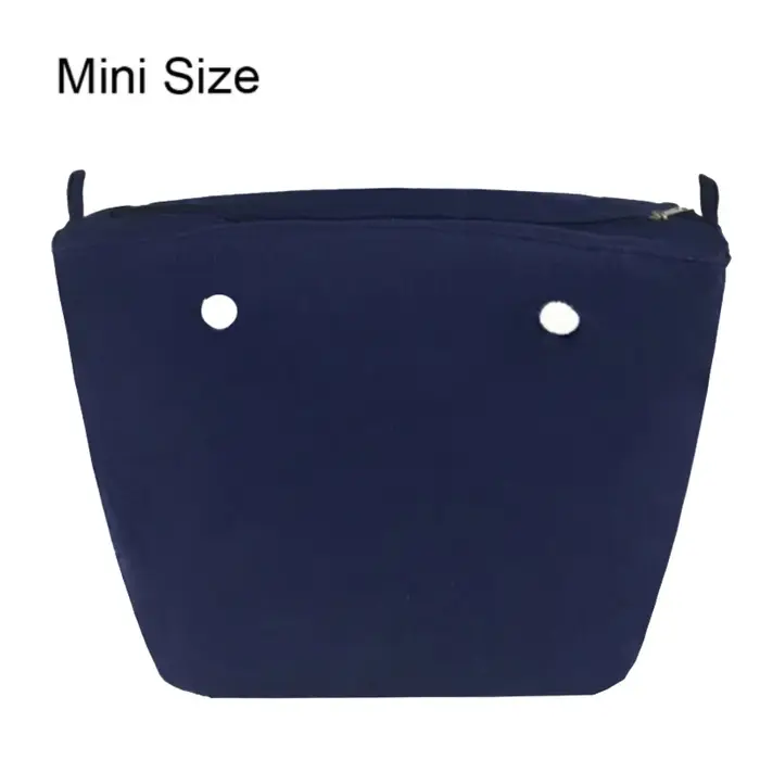 Insert en toile solide imperméable de taille Mini classique, doublure intérieure, poche à fermeture 