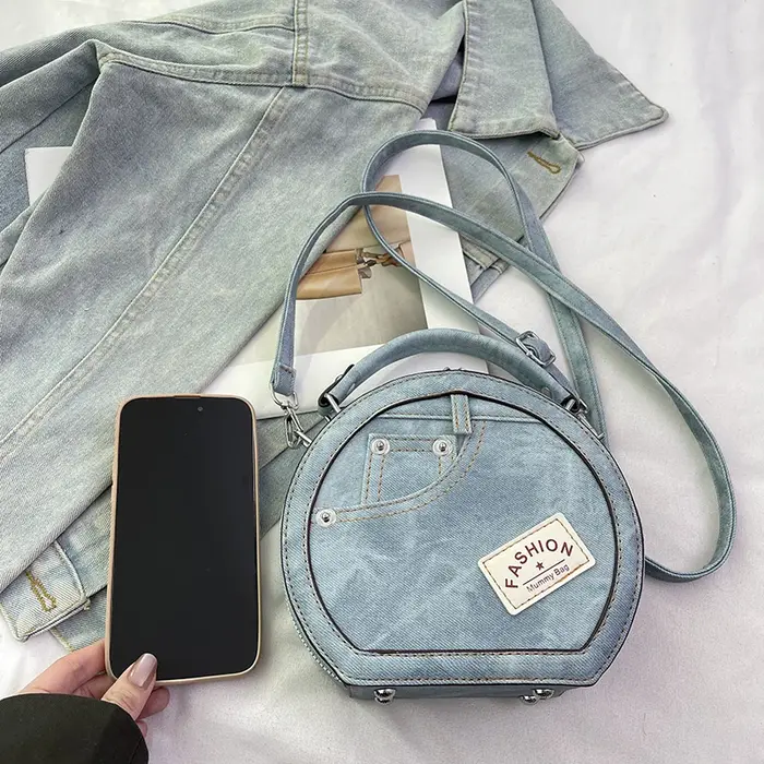 Sac à Main Rond Rétro à Bandoulière pour Femme