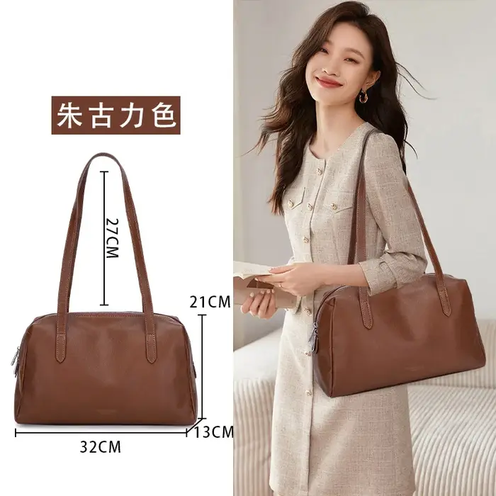 Sac fourre-tout en cuir souple tanné végétal pour femme